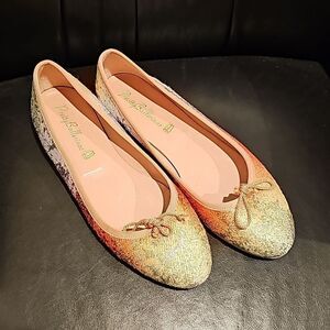 ‎PRETTY BALLERINAS Pastel Rainbow Jacquard  Flats - Size 40
